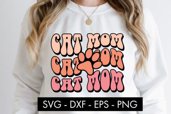 Cat Mom SVG: Retro Graphics for Crafts & Blogs