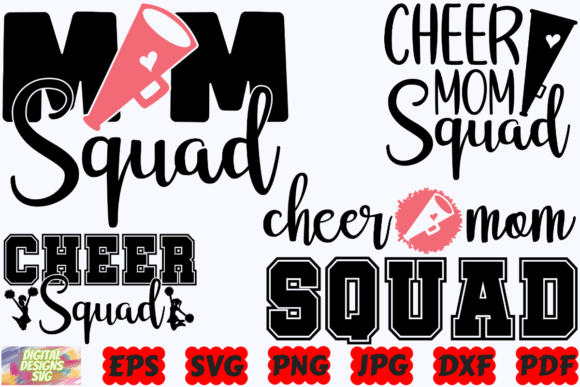 Cheer Mom Squad SVG: Graphics for Crafts