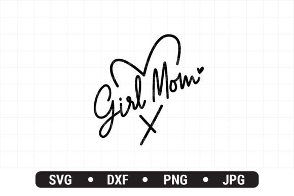 Girl Mom Wavy Text: Graphics for T-Shirt Designs