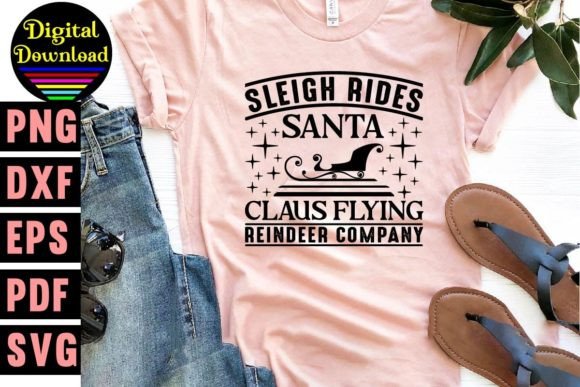 Sleigh Rides Santa Claus Flying Reindeer Graphics